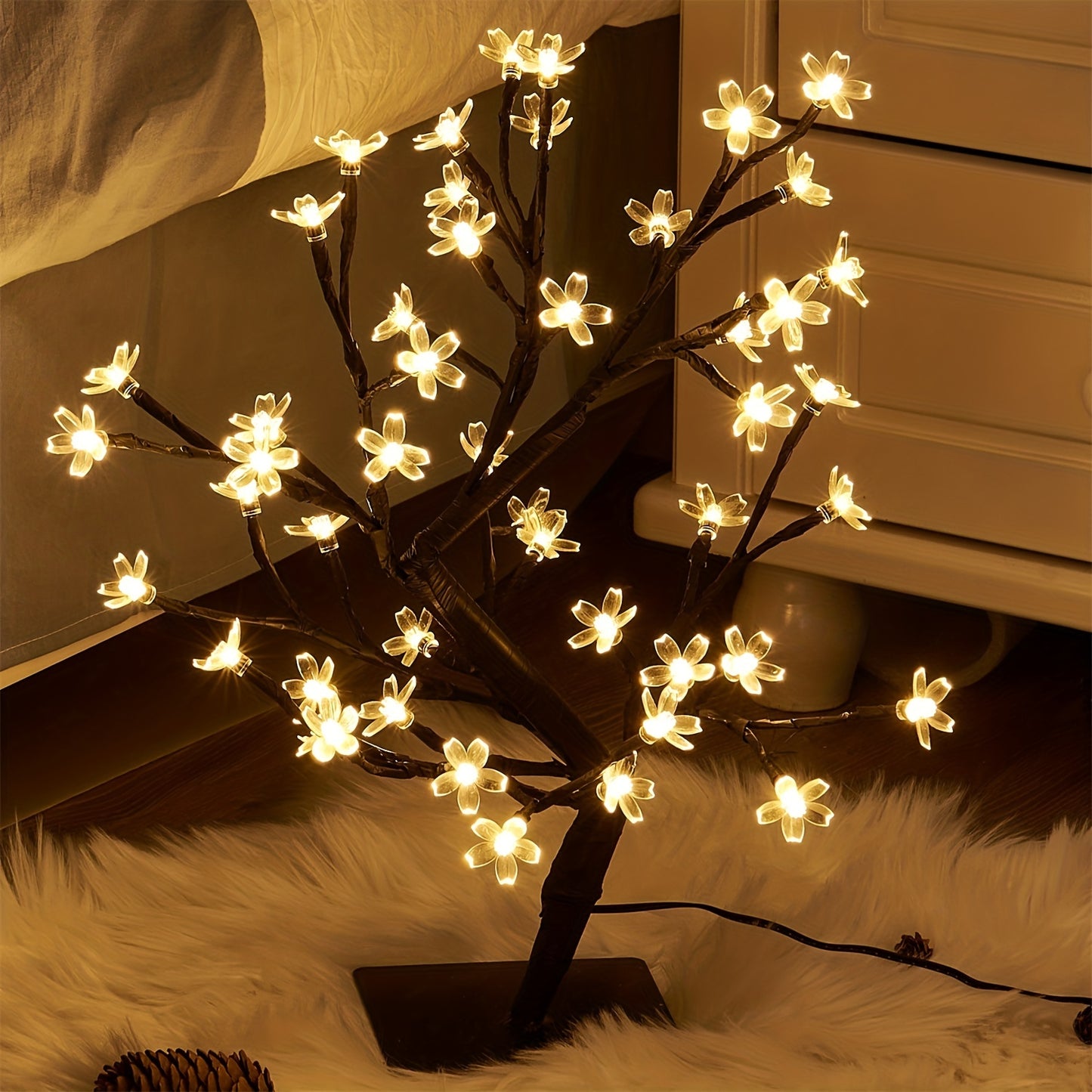 Bonsai Tree LED Light Room Decor Night Light USB Small Table Lamp For Dining Table Decoration Bedroom Atmosphere Decoration Autumn Thanksgiving Decoration Eid Al-Adha Mubarak